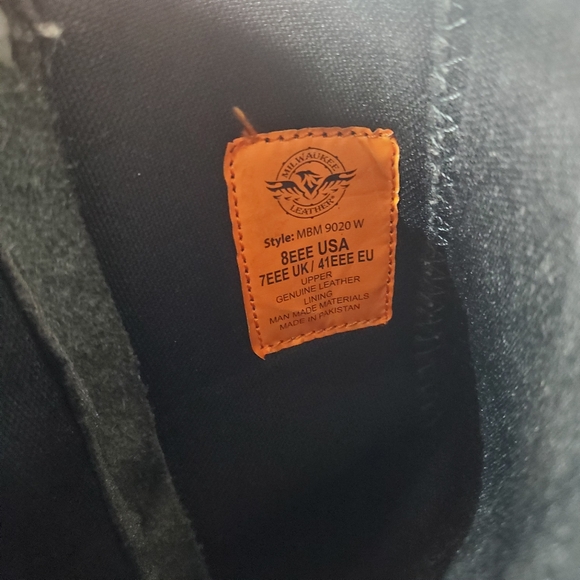 Milwaukee Leather Mens Black 11-Inch Classic Engineer Motorcycle Boots Sz 8 EEE - Picture 8 of 10